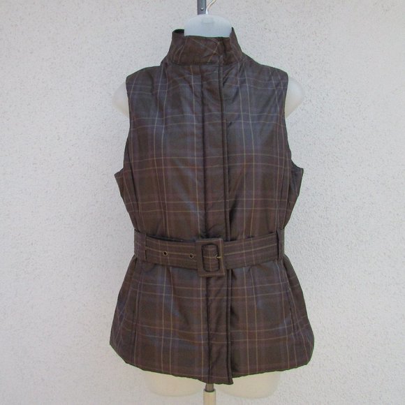 Banana Republic brown tan tie waist puff vest M